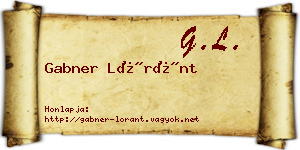 Gabner Lóránt névjegykártya
